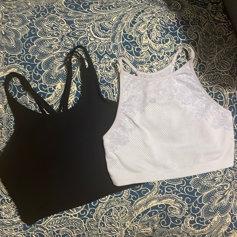BUNDLE!! Purple+Black Workout Tops For Girls, YL